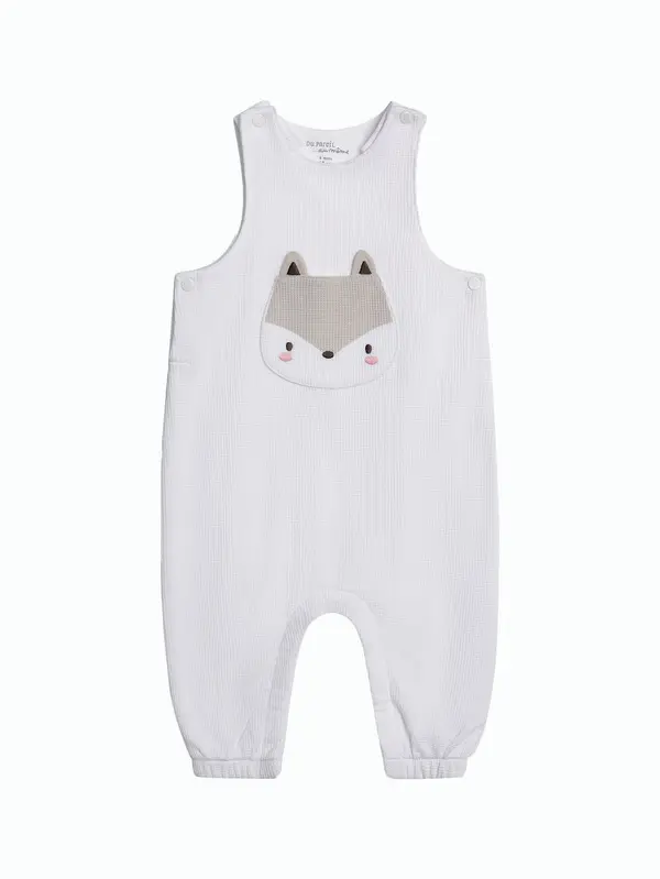 Corduroy Baby Overall Romper with Fox Appliqué