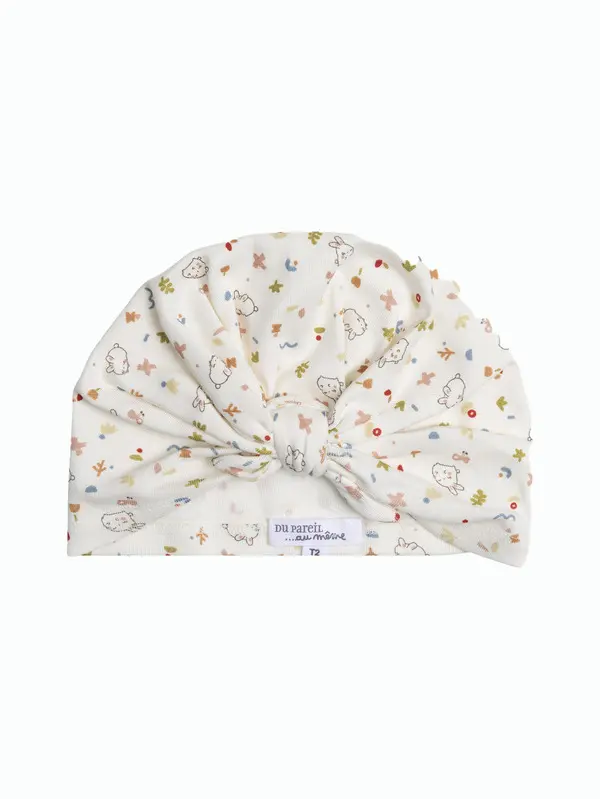 Animal Print Knotted Baby Turban Hat