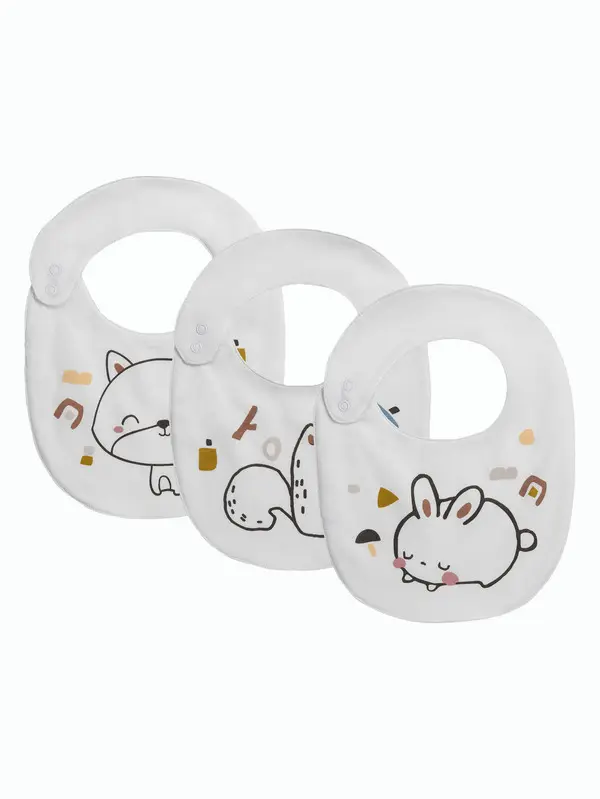 Set of 3 - Animal Print Bibs