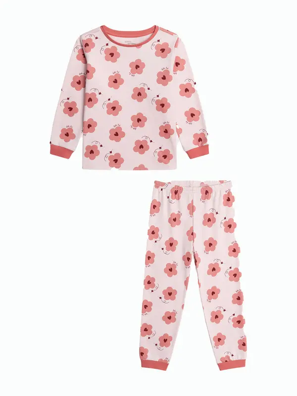 Floral Print Long-Sleeved Pajama Set