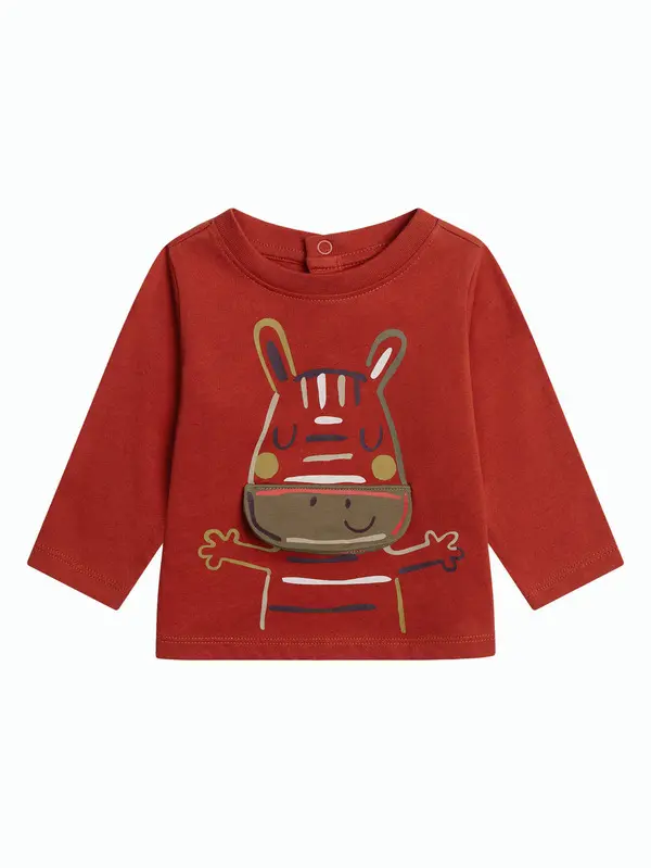 Long-Sleeved T-Shirt with Animal Graphic