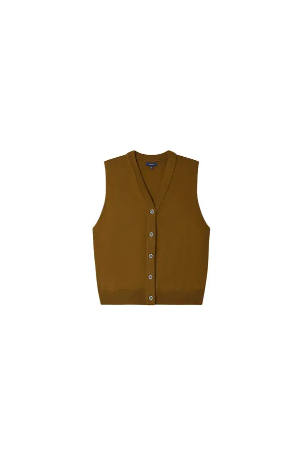 Svenland V-neck Sleeveless Wool cardigan
