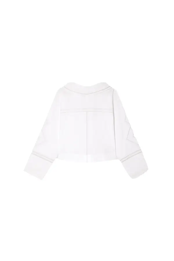 Straight embroidered cotton shirt 