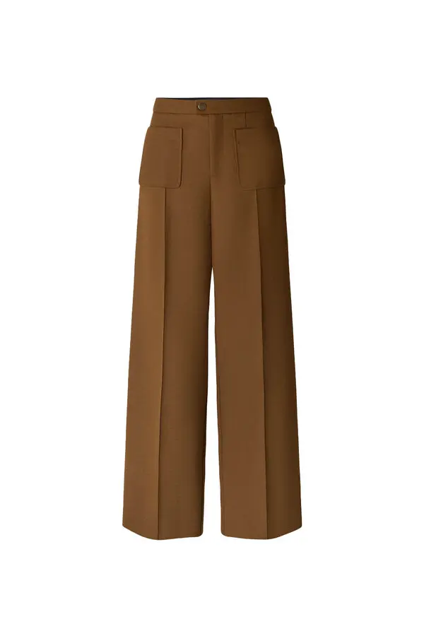 Straight-Leg Wool-Blend Pants