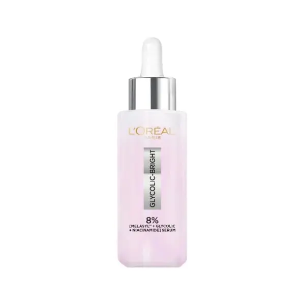 L’Oréal Paris Glycolic Bright Serum with 8% [Melasyl  + Glycolic Acid + Niacinamide] face serum for Dark Spots & Brightening 30ml