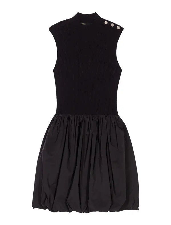 Short mesh and taffeta dress