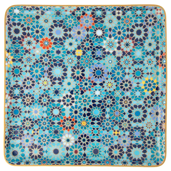 Square Platter Large Moucharabieh Blue - 25 cm