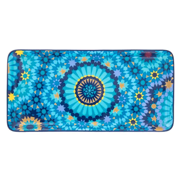 Rectangular Platter Moucharabieh Blue - 24x12cm
