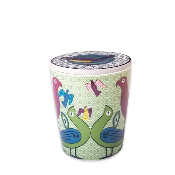 Porcelian Box With Lid Birds Of Paradise 12cm x H14cm