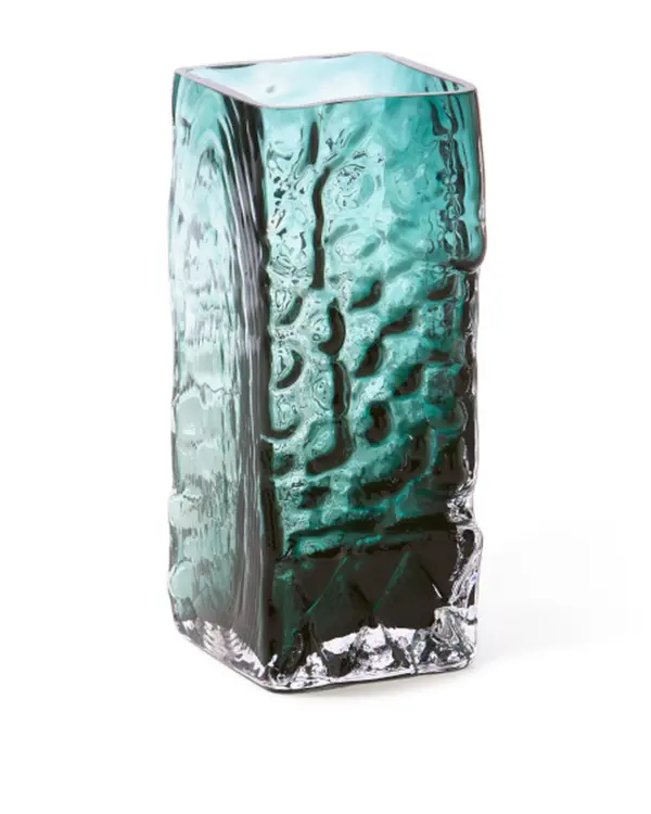 Vase Relief Square Dark Green