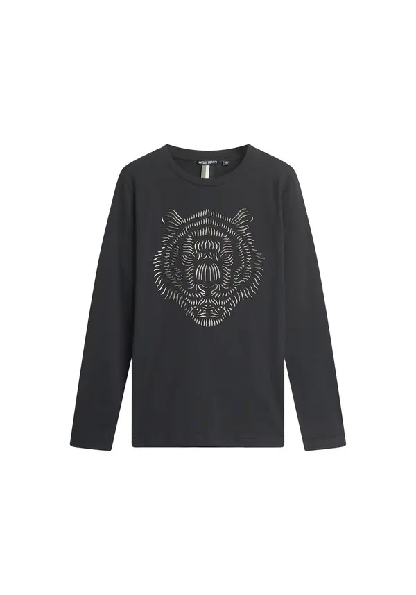Tiger print long Sleeved cotton T-shirt