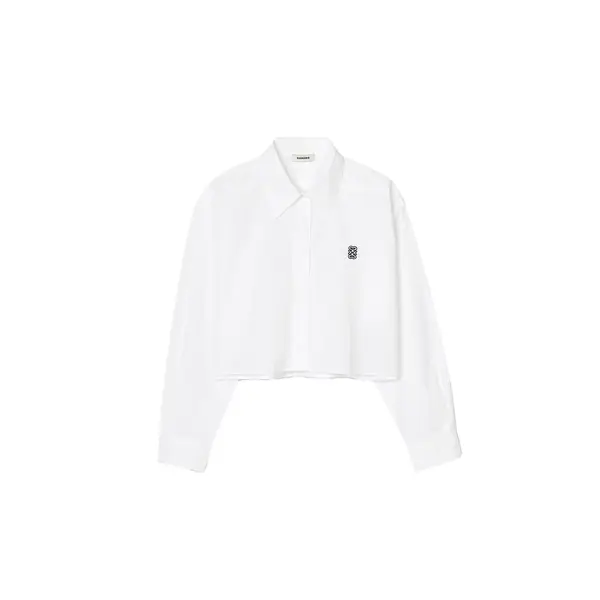 Cropped poplin shirt