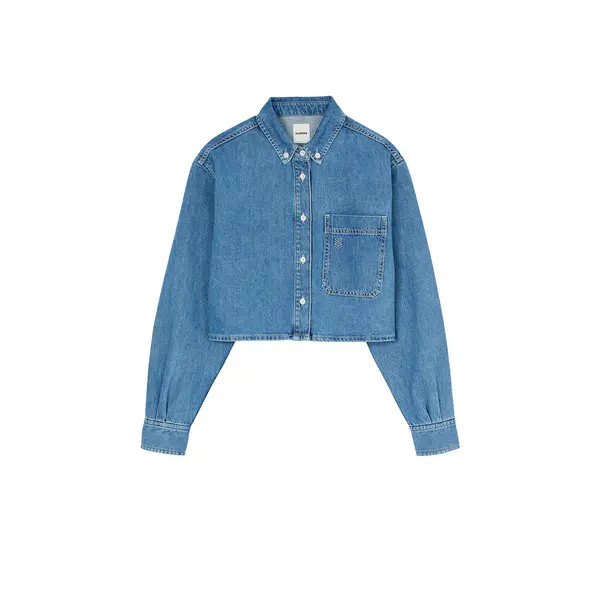 Denim cropped shirt