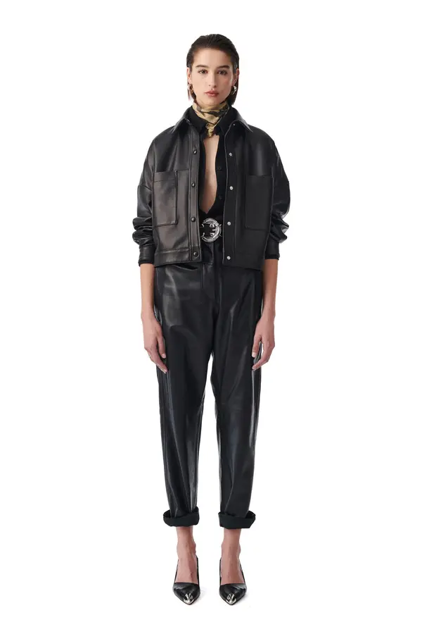 LEATHER JOGGING PANTS