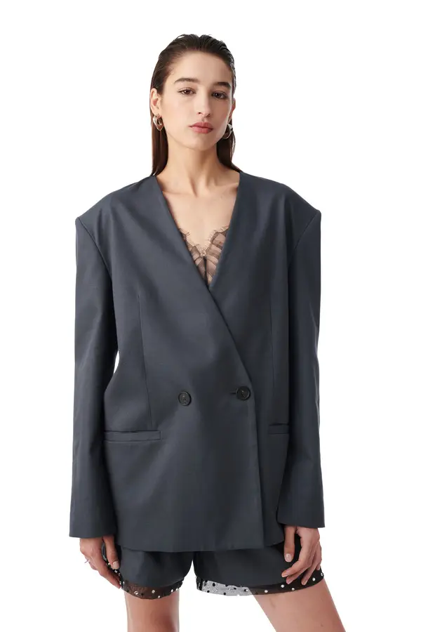 V-NECK SUIT JACKET