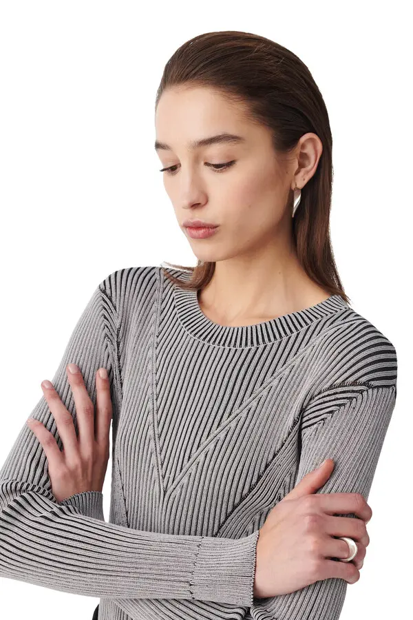 Round collar RIBBED SWEATER Image