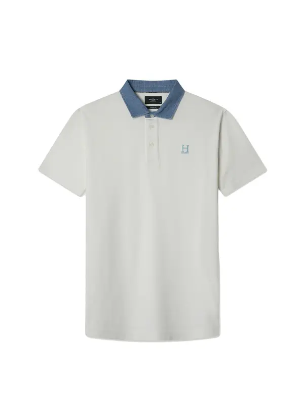 Classic Fit Short Sleeve Denim Collar Polo Image