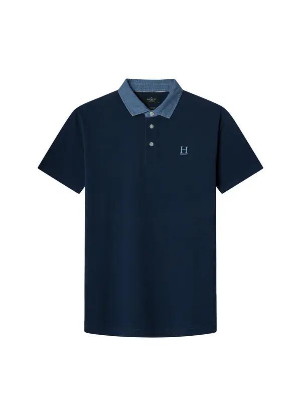 Classic Fit Short Sleeve Denim Collar Polo