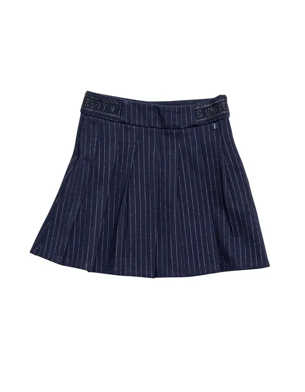 Pinstripe pleated short skirt