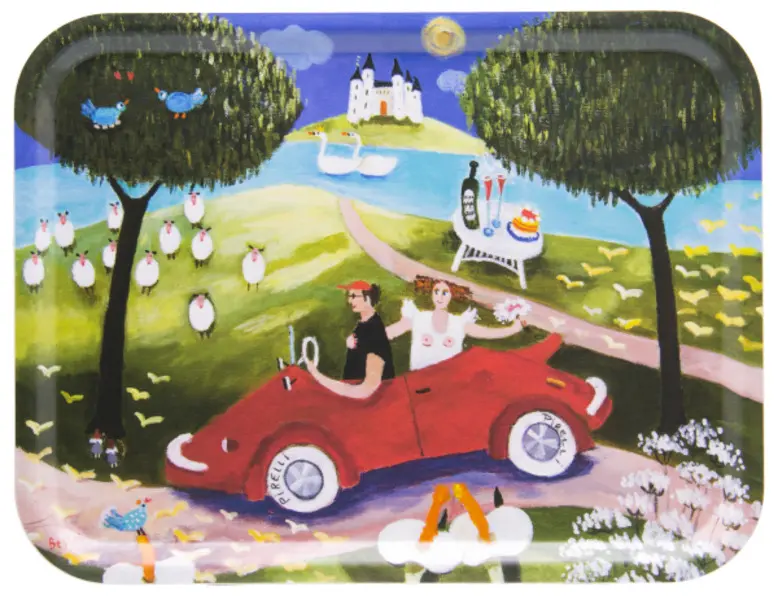 Tray 43x33cm Happy Day