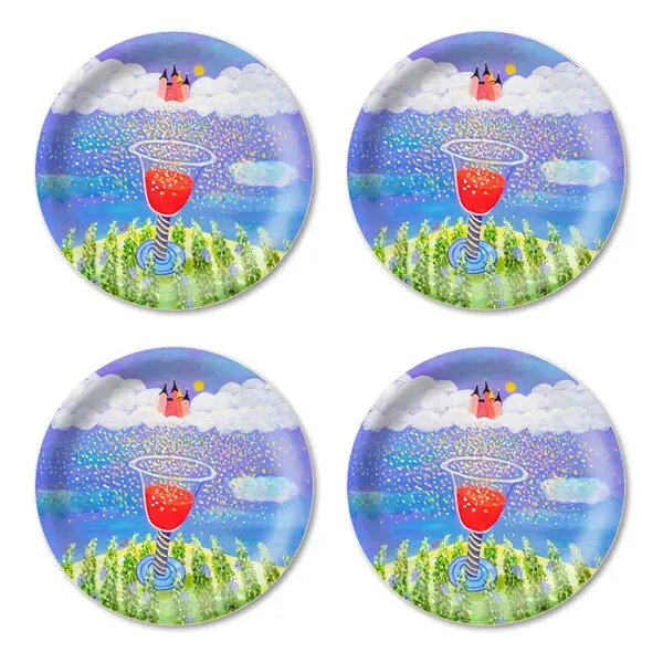 Coasters 4pcs - Ø 11cm Wine Glas
