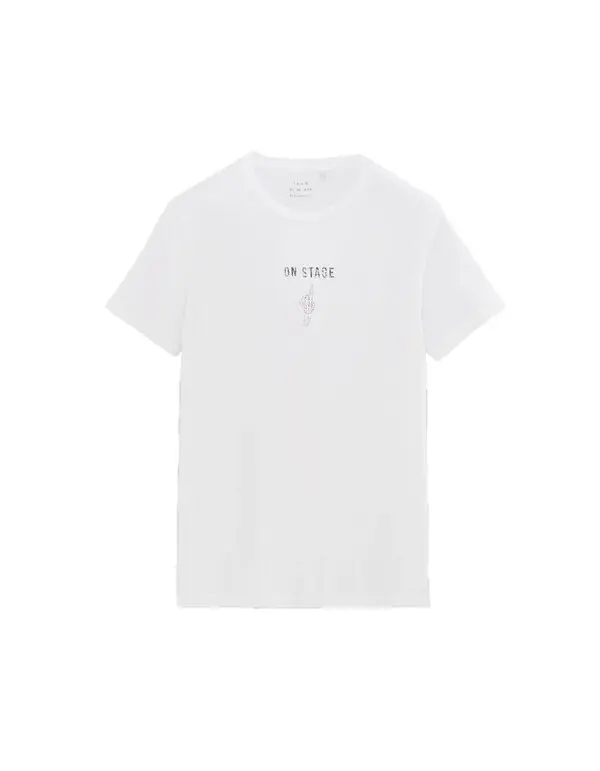 Short-sleeved T-shirt with hand image