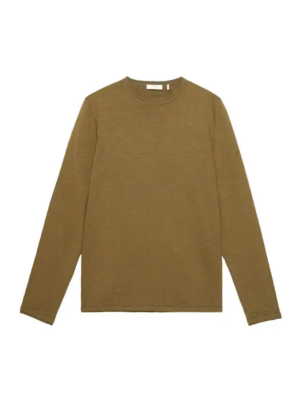 Organic cotton fine knit slub sweater