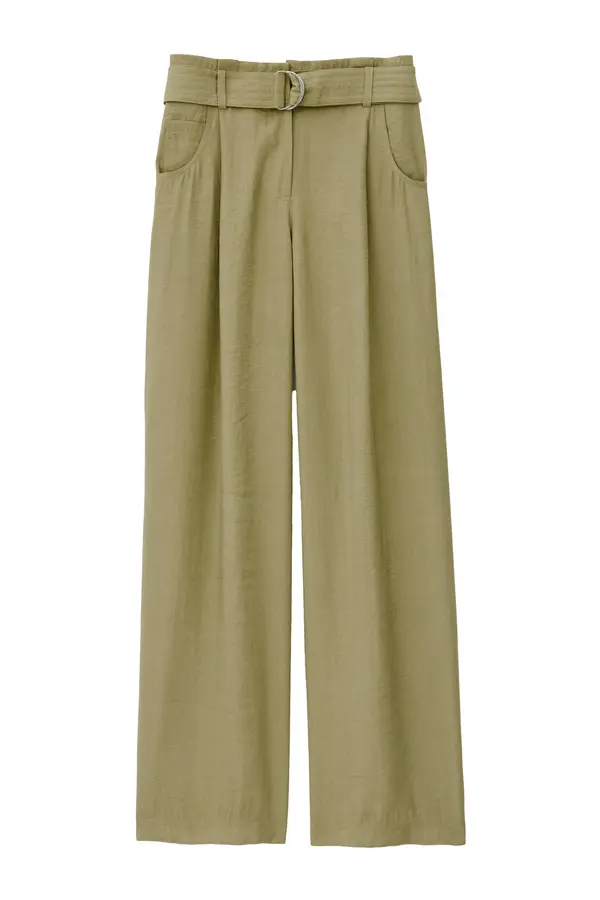 High-waisted fluid trousers with Belt