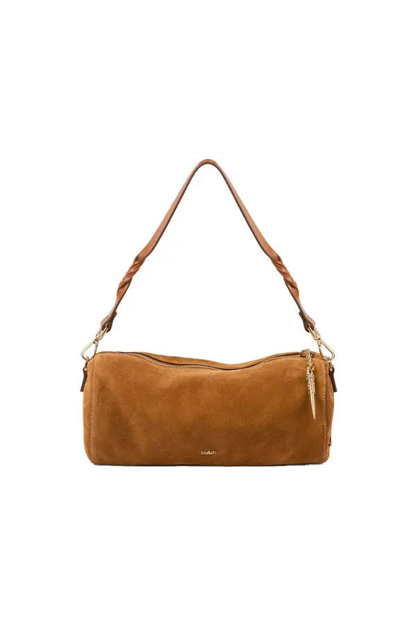 Suede Baguette Shoulder Bag