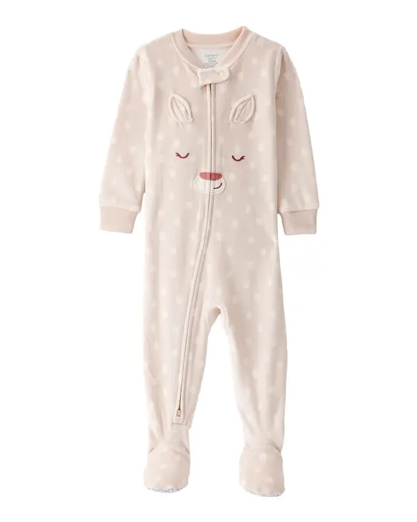 Deer DreamPlush Snug Fit Long-Sleeve 1-Piece Pajamas