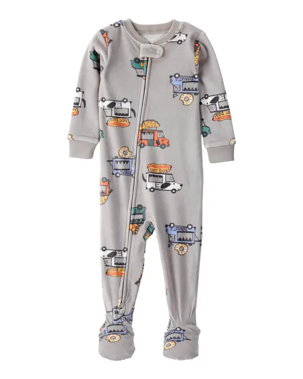Boy Food Truck DreamPlush Snug Fit Long-Sleeve 1-Piece Pajamas