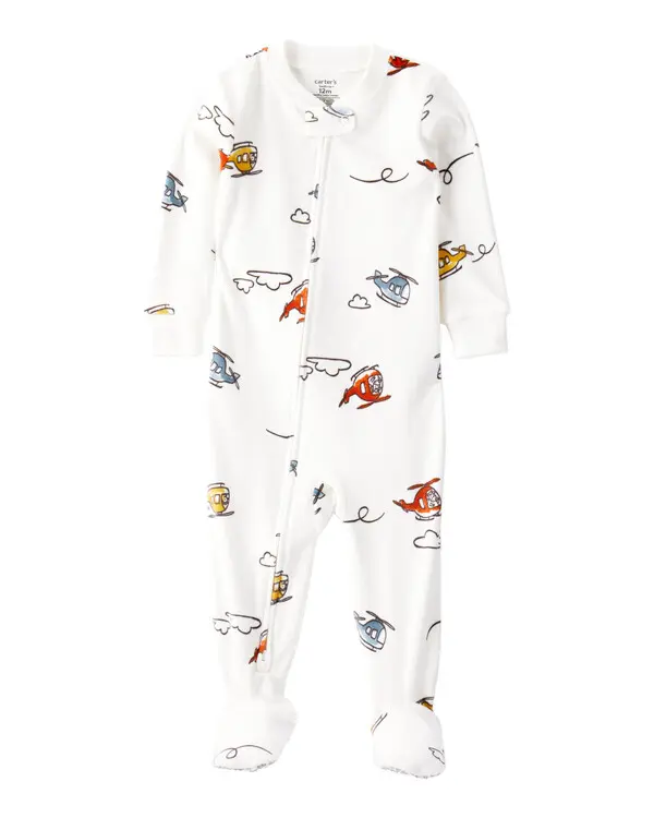 Boy Helicopter DreamPlush Snug Fit Long-Sleeve 1-Piece Pajamas