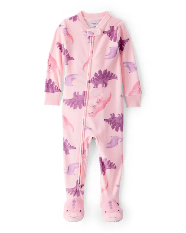 Dinosaur DreamPlush Snug Fit 2-Way Zip 1-Piece Pajamas