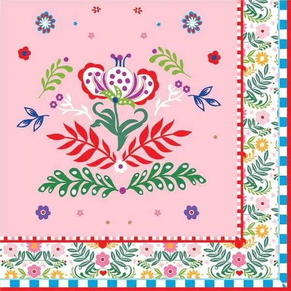 Pack of 20 Fashion paper  33x33 SPRING FOLK