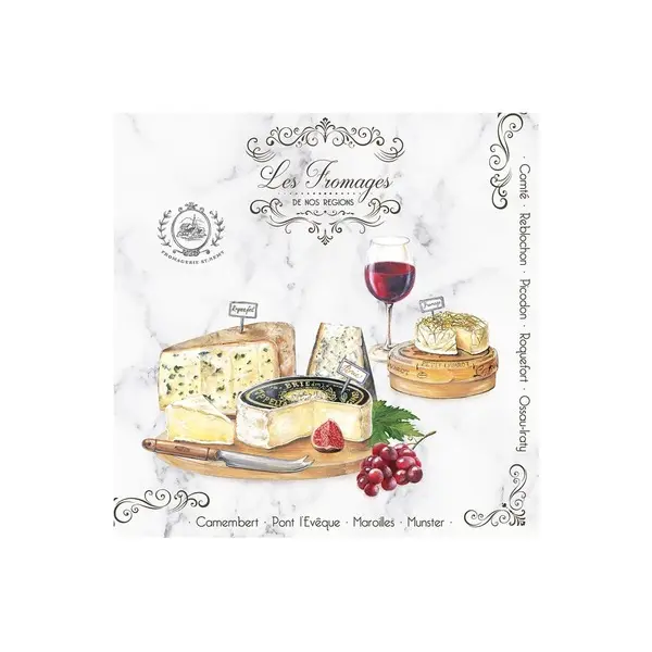 Pack of 20 Fashion paper  33x33 LES FROMAGES