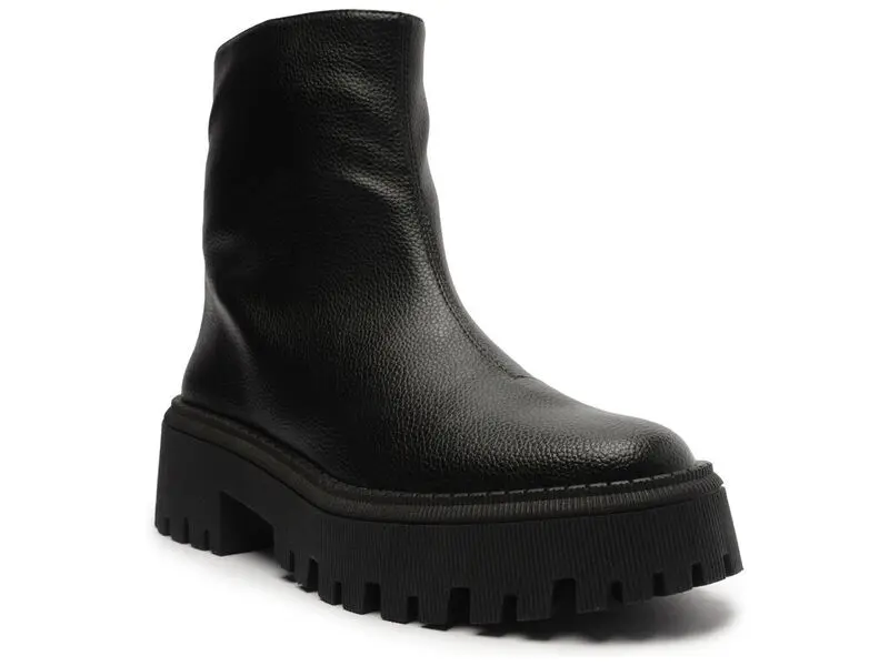 Leather Ankle Boots with a Lug Sole