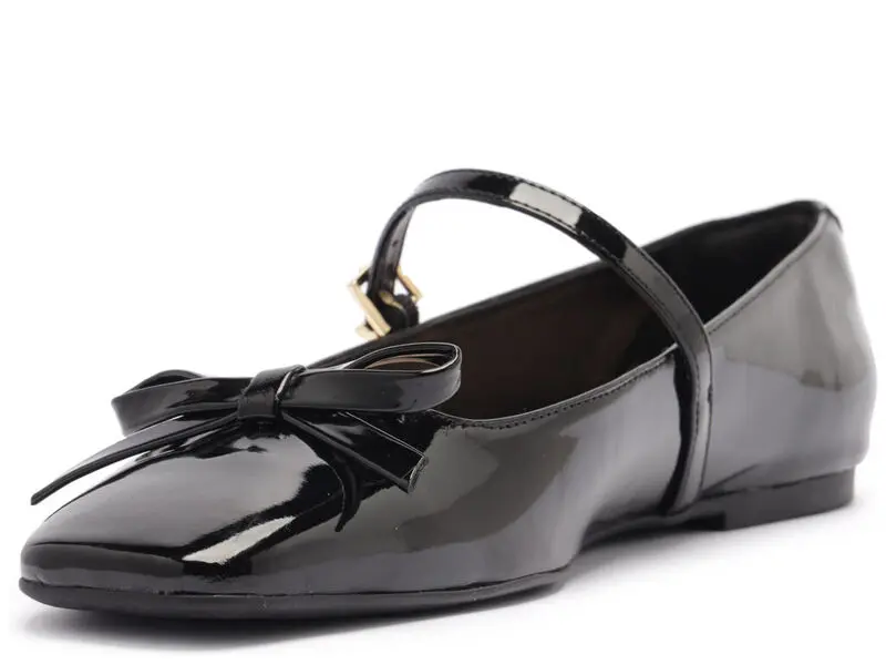 Patent Leather Mary Jane Flats with a Bow