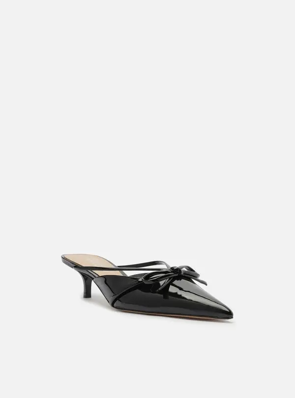 Patent Learher Kitten Heel Mule