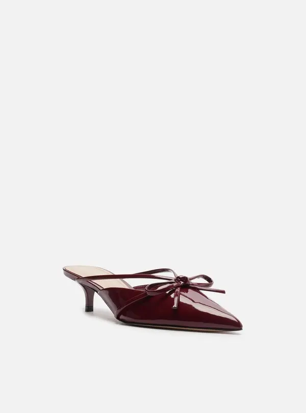Patent Learher Kitten Heel Mule