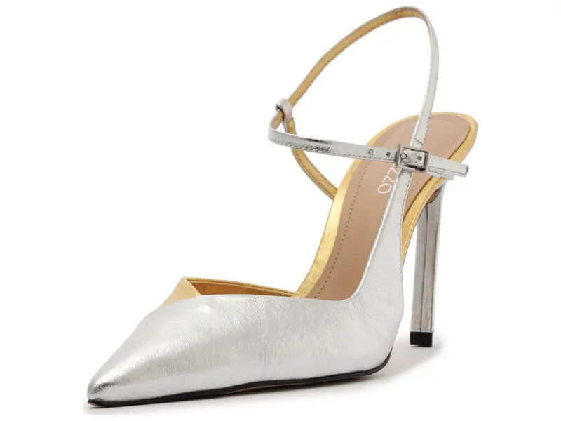 Pointed-Toe Ankle Strap Heeled Pump