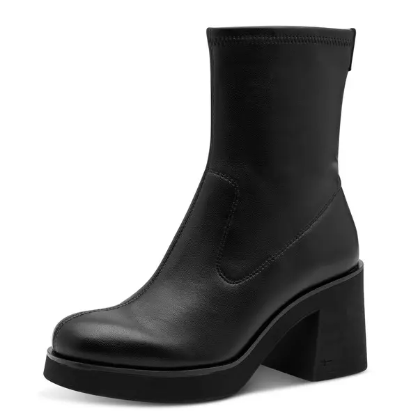 Croc-Embossed Ankle Boots with a Chunky Block Heel