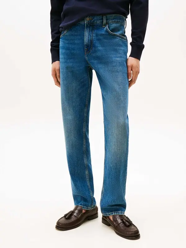 Mid Rise Straight Jeans
