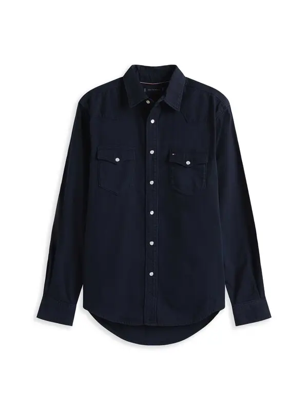 Solid Long Sleeves Denim Shirt