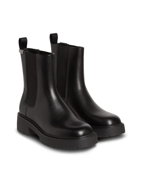 Leather Combat  Chelsea Boots