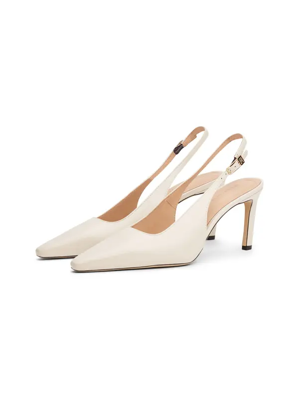 Square Leather Slingback