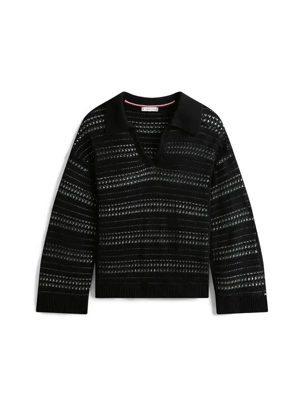 Relaxed Crochet Polo Jumper