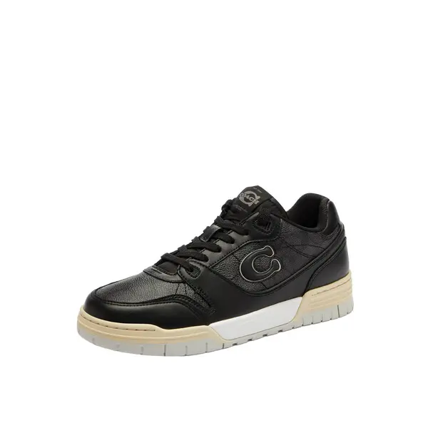 Soho leather sneaker in signature canvas