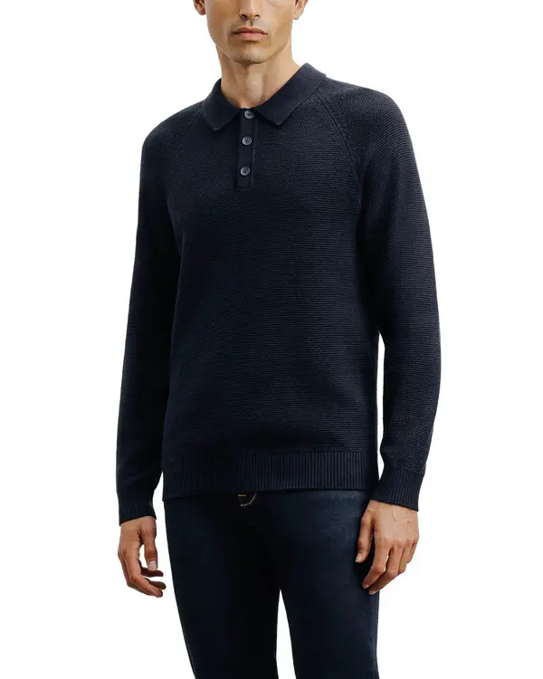 Polo-neck Sweater with buttons and stitches