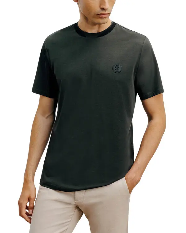 Teddy-neck Short Sleeve T-shirt