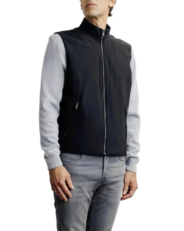 Sleeveless Padded Jacket  with stand-up collar
